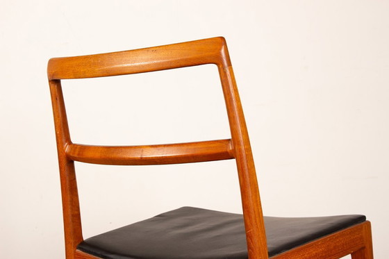 Image 1 of Set van 4 Deense stoelen van teakhout en leer, model 430, van Arne Vodder voor Sibast, 1960.