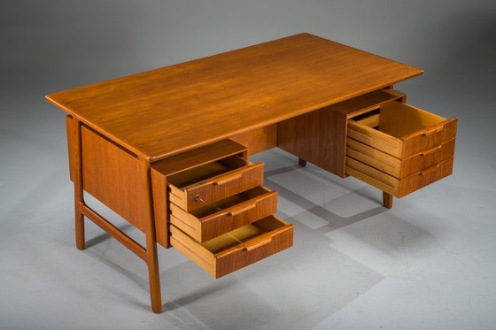 Image 1 of Teak Model 75 Desk from Omann Jun Møbelfabrik, 1960s