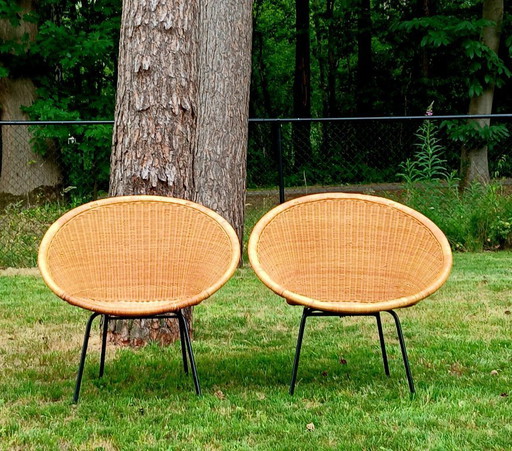 2 Pitrite Sessel/Geflechtstühle