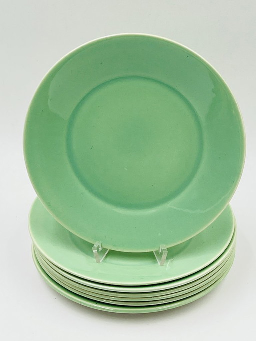 Set of 7 Boch Frères dessert plates