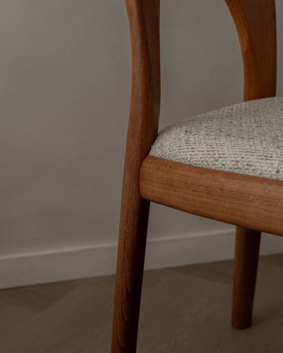 Image 1 of Vintage Danish Teak Dining Chairs (Pair) | Model Morten by Niels Koefoed for Koefoed’s Hornslet | Original Upholstery