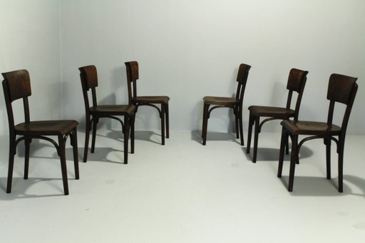 Caféstoelen van Thonet H-48, jaren 30, set van 6