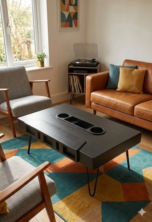 Mesa de centro hecha a mano con forma de casete: diseño único del fabricante de muebles (#3)