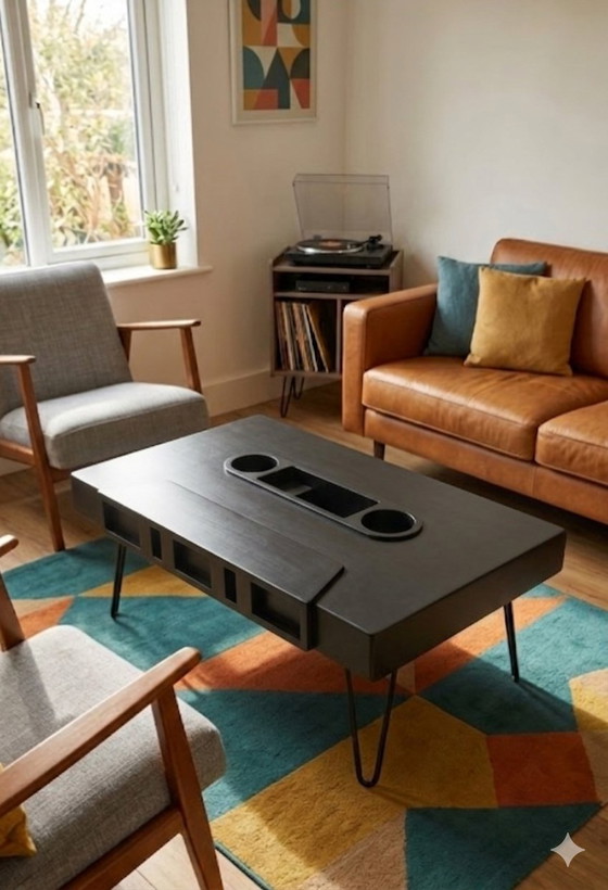 Image 1 of Mesa de centro hecha a mano con forma de casete: diseño único del fabricante de muebles (#3)