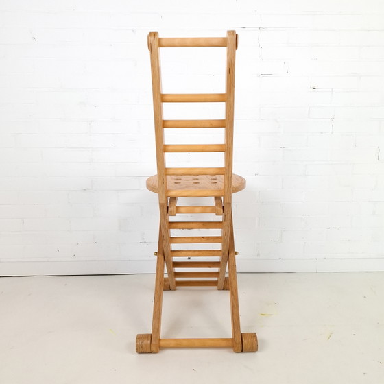 Vintage Wooden Folding Chair 70s/80s Ladder Back – Dining chairs (photo 3 of 6)
