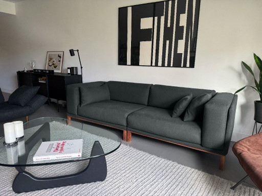 Bolia Cosy modulaire bank (246 cm) - Massief donker geolied eikenhouten onderstel – 3 5 zitsbanken, Textile, Wood