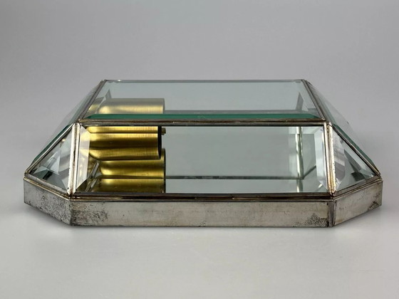 Image 1 of 60's 70's Applique murale verre & métal Vintage Space Age Design