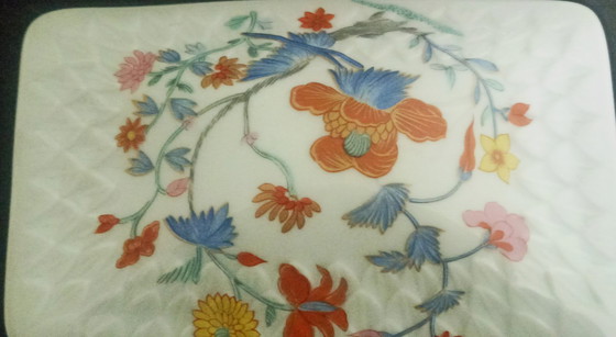 Image 1 of Limoges Bernardaud "Pondichéry sublime grande boîte à couvercle (18 cm)