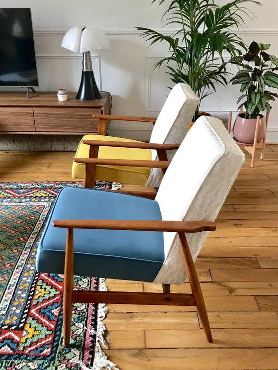 Image 1 of FOX tweekleurige blauwe fauteuil