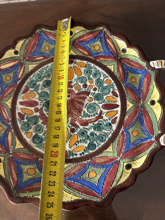 Image 1 of Plat décor peint et ciselé en faïence de Devres