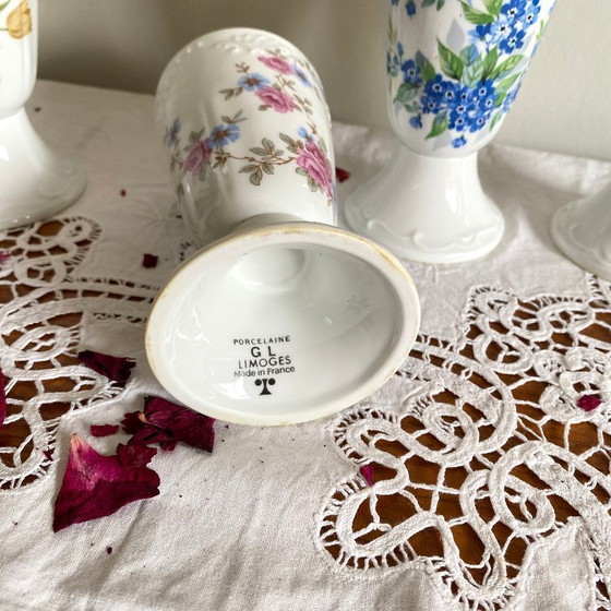 Image 1 of 5 Mazagrans flower coffee cup mug vintage Limoges porcelain