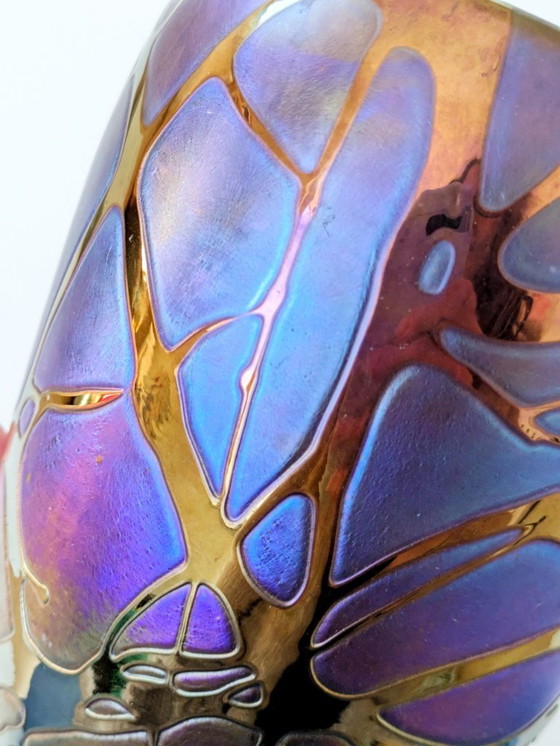 Image 1 of Raro Jarrón Joska Estilo Art Nouveau | Vidrio soplado iridiscente | Alemania 1990