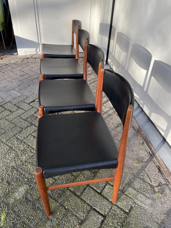 Image 1 of 4x Glostrup Teak Dining Chairs By Grete Jalk