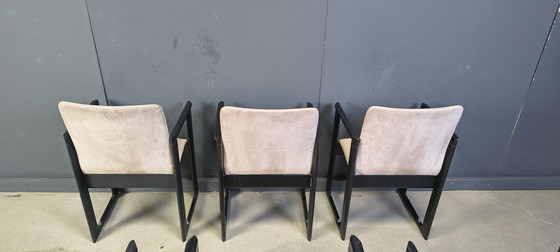 Image 1 of Set van 6 vintage eetkamerstoelen toegeschreven aan Tobia Scarpa, jaren 70.