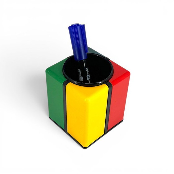 Image 1 of Porte-stylo vintage Tino TT Design – Style Memphis / Objet de design postmoderne des années 1980