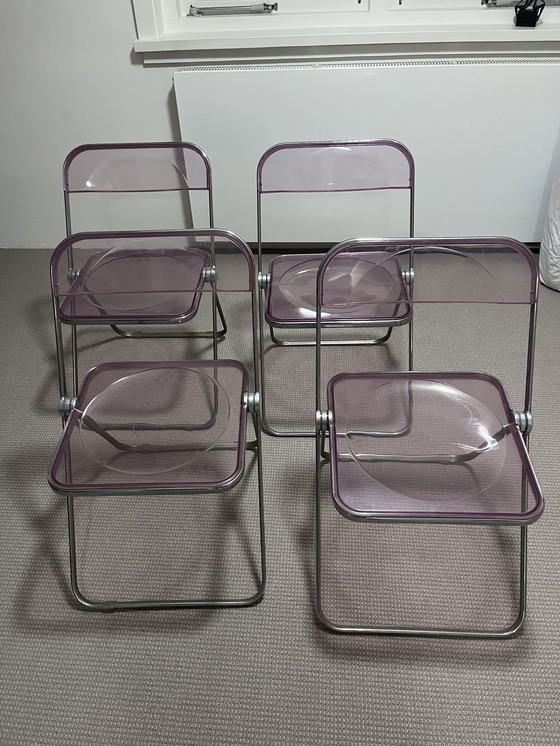 Image 1 of Ensemble de 4 chaises vintage Anonima Castelli Plia des années 70