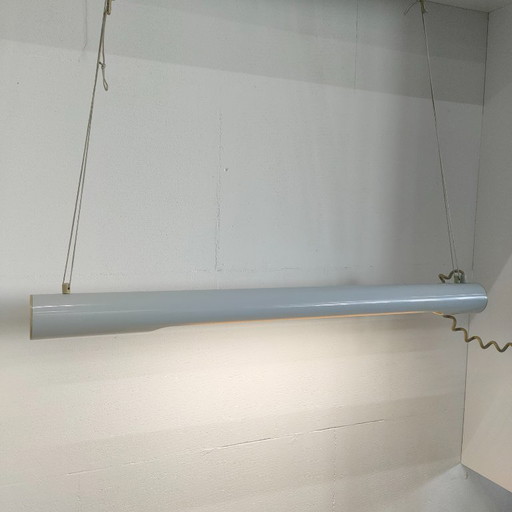 Vintage grijze 'fluorencent tube lamp' jaren 70/80. 