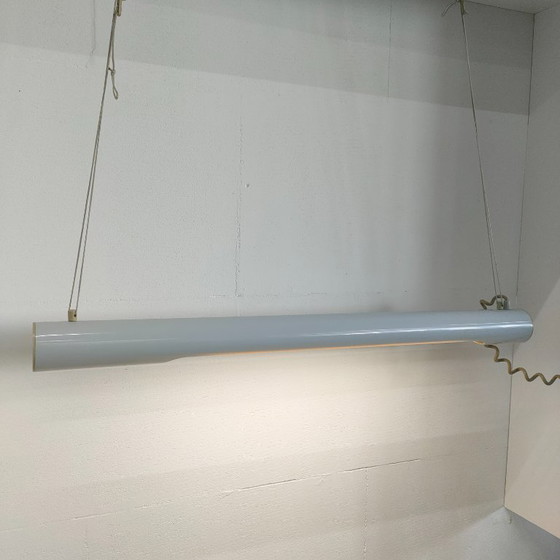 Image 1 of Vintage grijze 'fluorencent tube lamp' jaren 70/80. 