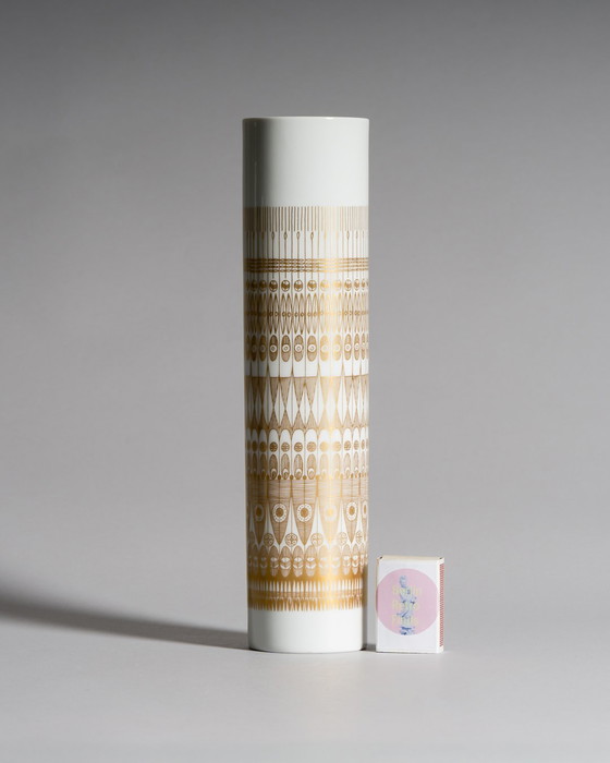 Image 1 of Geometria dorata: trio di vasi in porcellana Rosenthal Studio-Line di Theo Baumann e Tapio Wirkkala, Germania, fine anni '60