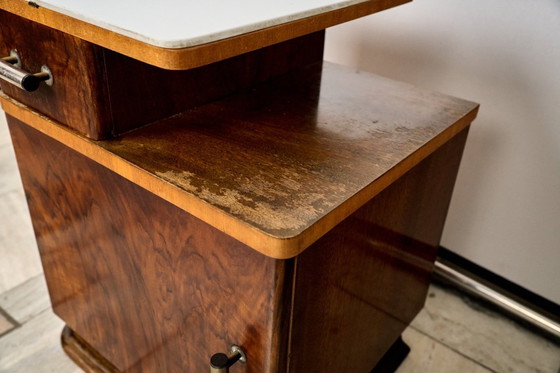 Image 1 of Set aus zwei Art-Déco-Nachttischen von Jindřich Halabala, Tschechoslowakei der 1940er Jahre