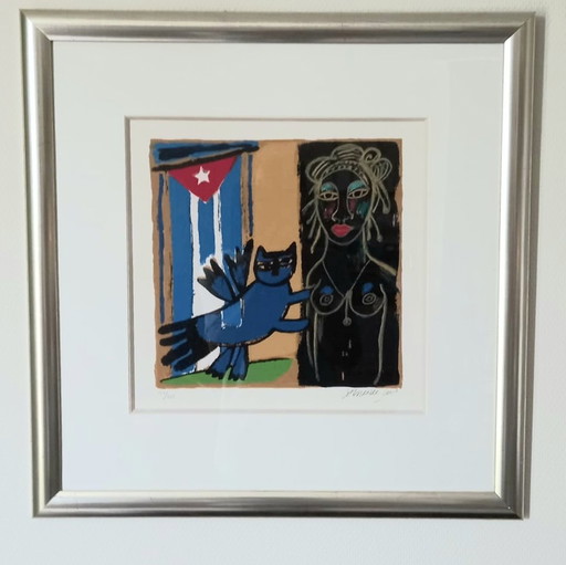 Signed silkscreen by corneille
