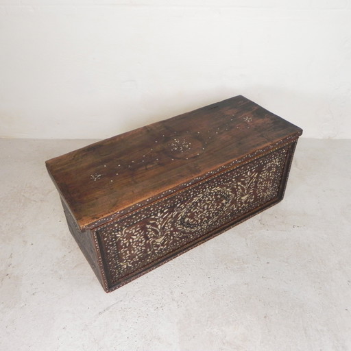 19th Century Syrian Marriage Box with Mother of Pearl Inlaid