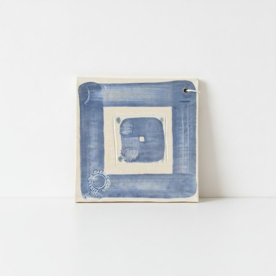 Image 1 of Piastrella da rivestimento in ceramica Cabbagetown Pottery – Design blu crema