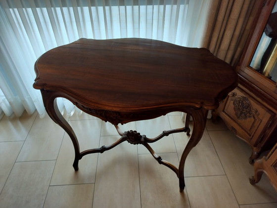 Consolle in legno con intagli in stile rococò, Console, Marrone, Rococo (foto 2 di 5)