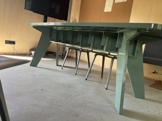 Originele Piet Hein Eek Crisistafel In Hoogglans Groen – Eettafels, Wood (photo 6 of 7)