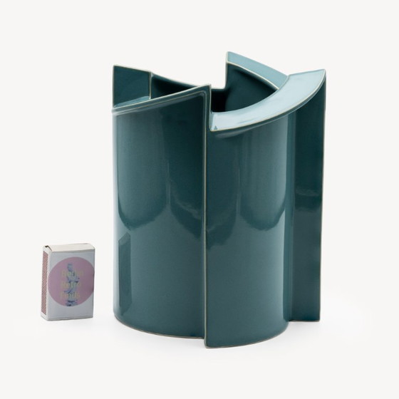 Rosenthal Windmill Turquoise Porcelain Vase Duo – Jan Van Der Vaart, 1988 (photo 3 of 10)