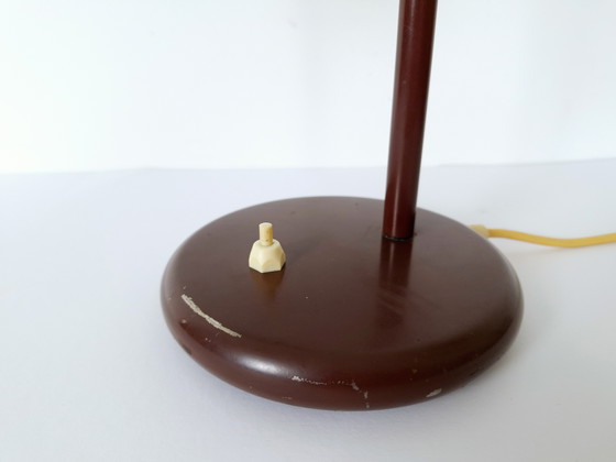 Image 1 of Vintage Gooseneck Table Lamp / Desk Lamp Brown / Industrial Metal Lamp / Retro Office Lamp