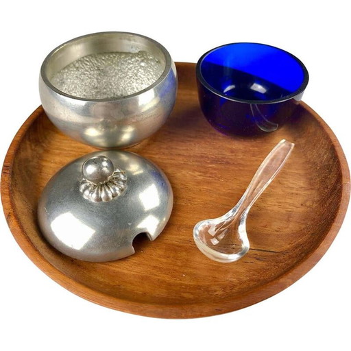 Salière vintage en étain par Just Andersen, Danemark 1940