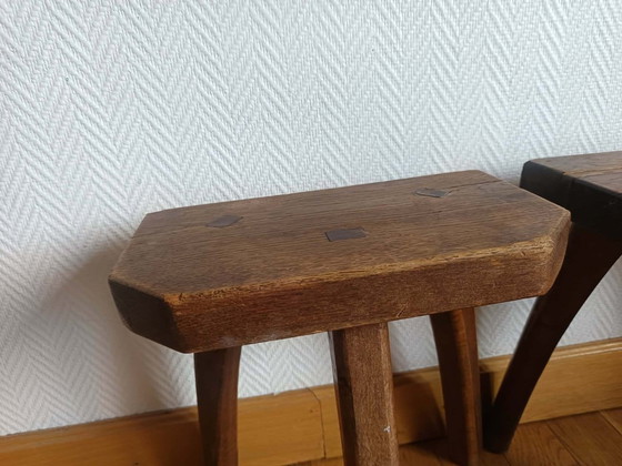 Image 1 of 2x vintage brutalist stools