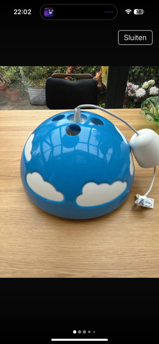 Lampe suspendue Ikonic vintage IKEA Skojig, Blue Cloud