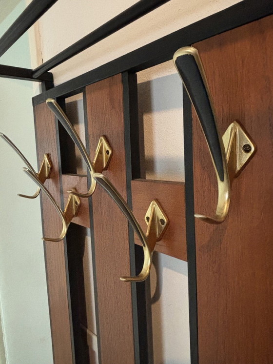 Image 1 of Vintage Mid - Century Coat Stand With Seat/Cabinet.