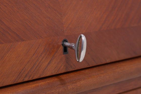 Image 1 of Mooi teak vintage secretaire bureau 60s | Mid Century bureau kast werktafel retro hout opslag #07-12