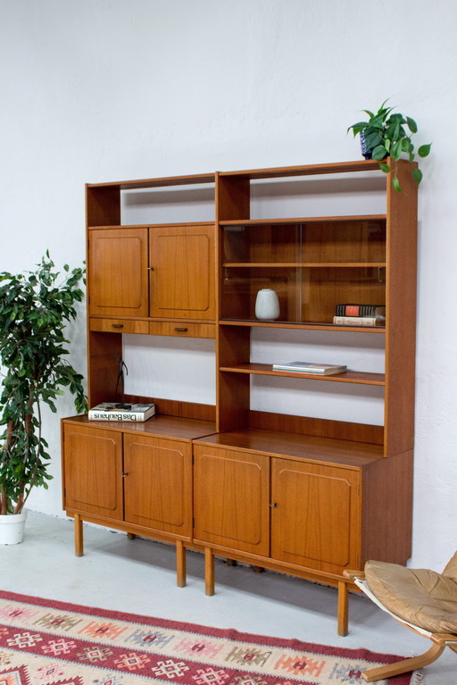 Vintage Teak Highboard Bücherregal Vitrine Sideboard