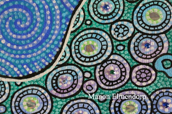 Image 1 of Original Hand-Painted Whale Painting 24 x 30 cm New