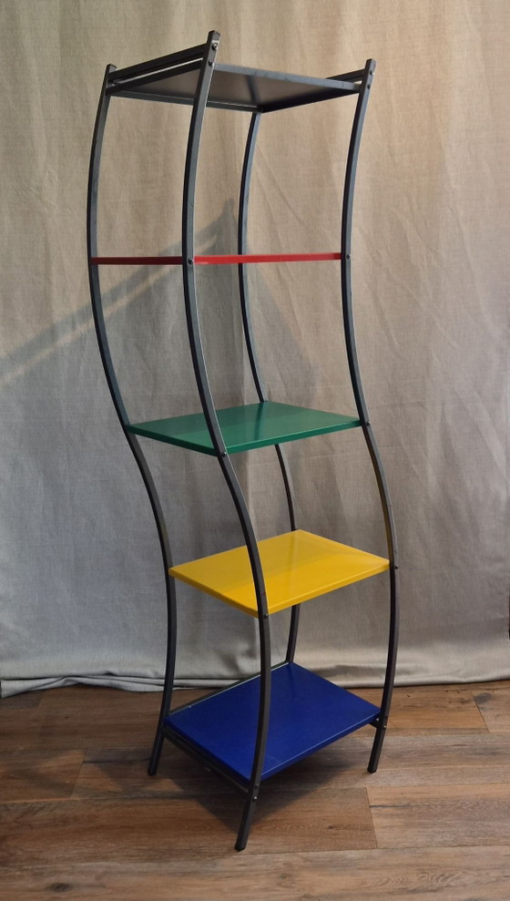 Set of Two Vintage Memphis-Style Bookcases – Memphis Style, Metal (photo 3 of 11)