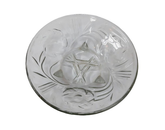 Image 1 of Vintage fruitschaal van helder glas op 3 poten