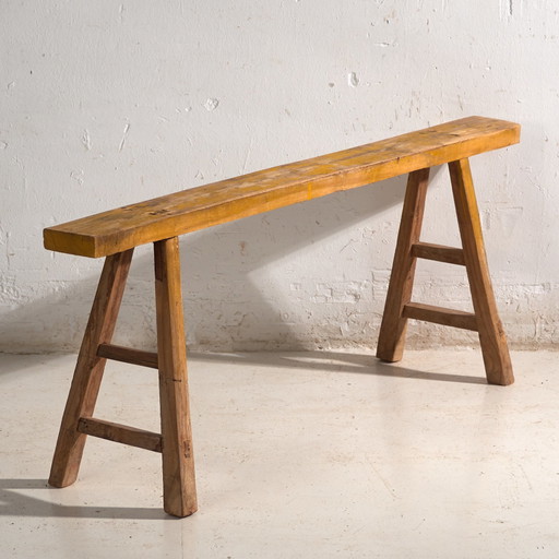 Banc Ancien en Bois d'Orme – Chine, circa 1900