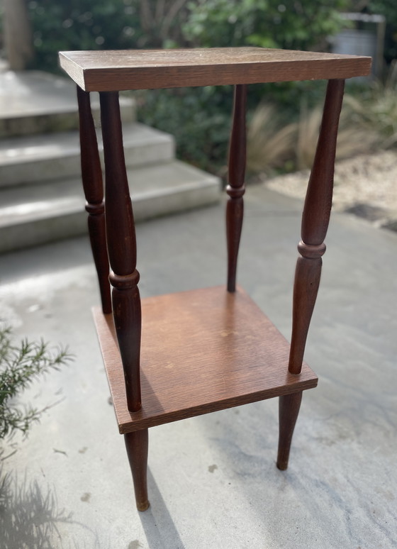 Image 1 of Table d'appoint vintage en bois pour plantes