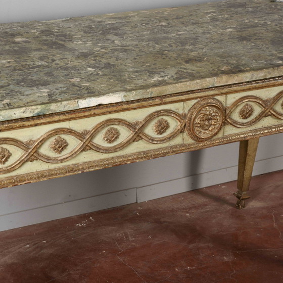 Louis XIV Lacquered Wood Console Writing Desk, 17th Century, Scagliola Top, Multi Color, Barok (photo 27 of 33)
