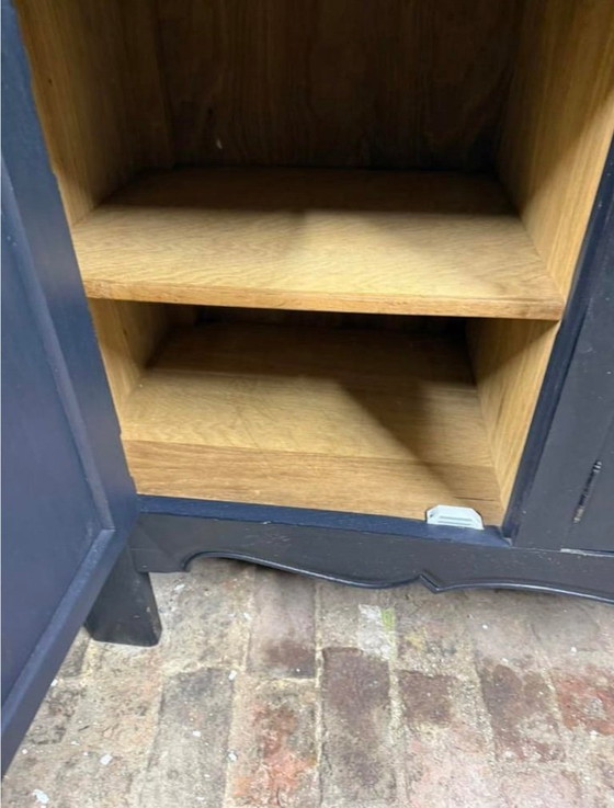 Image 1 of Black painted solid oak sideboard – 4 doors