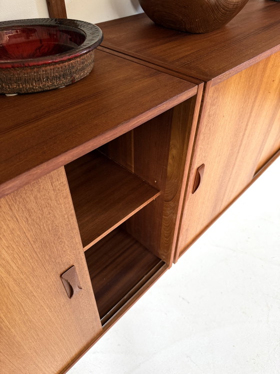 Image 1 of Vintage teakhouten modulair wandsysteem, denemarken ‘60