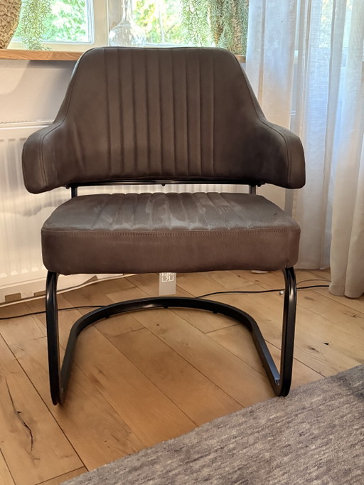 Modern dark grey chairs brand Label51 – eetkamerstoelen, Metal, Textile (photo 2 of 5)