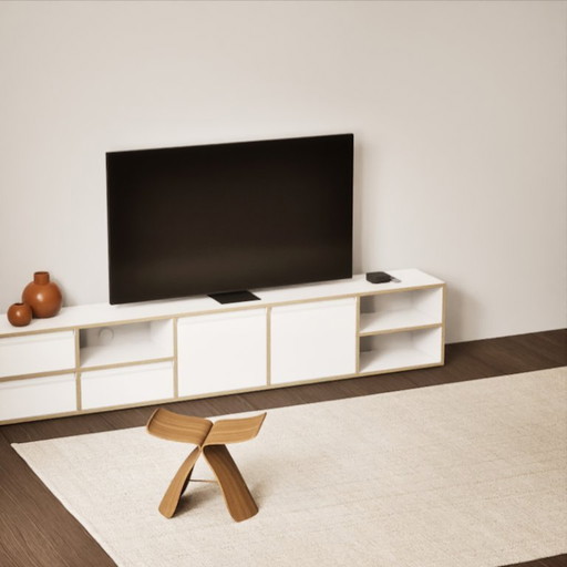 Tylko TV-Ständer in Weiß mit Schubladen