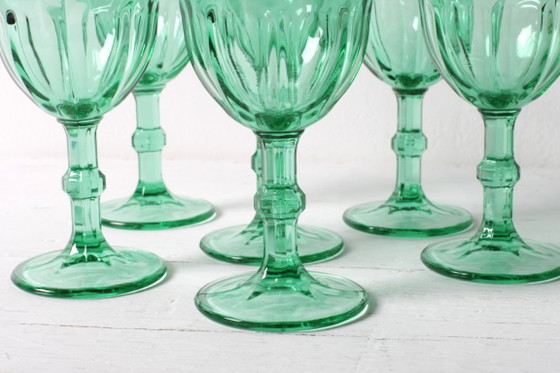 Set di 6 Bicchieri da Vino Verdi Vintage / Calici / Crisal / Portogallo / Anni 2000 – Crisal Glass (photo 6 of 13)