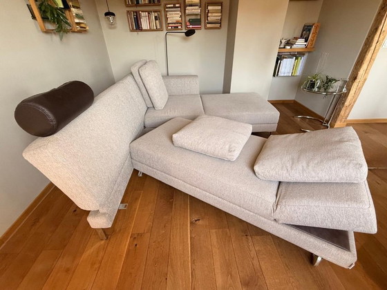 Brühl Four-Two – divano componibile con chaise longue e poggiatesta in pelle – Sofà, Textile (photo 19 of 30)