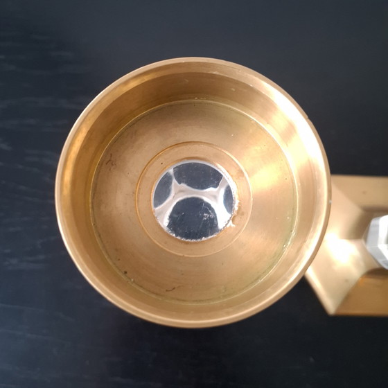 Image 1 of 2x vintage kandelaar jaren 60/70 lucite/messing